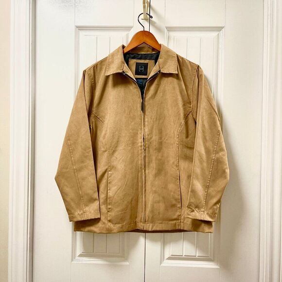 Vintage Oversized Faux Suede Jacket Tan – S - Picture 1 of 13